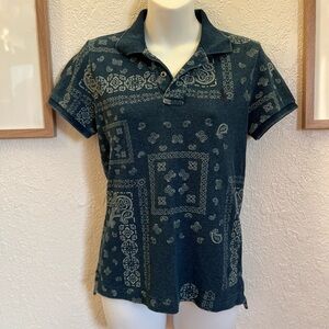 Vintage Ralph Lauren Blue Fitted Polo Button Down Shirt